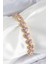 Pirinç Zirkon Taşlı Pembe Kalp Baget Model Gold Renk Vıp Seri Kadın Bileklik - TJ-BB7502 1
