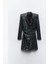 Allbucks Zara, Ayna Efektli Vatkalı Mini Elbise ABZRA9105 4
