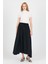 Siyah Pamuklu Çan Kesim Bağcıklı Uzun Etek 8024 2