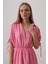 Beli Lastikli Elbise - Pembe 4