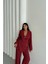 Modal 4 Düğme Astarsız Ceket - Pantolon Takım - Bordo 2