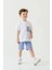 Erkek Çocuk Çizgili Cep Detaylı Pamuklu Basic Tshirt 4