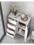 Banyo Dolabı, Dar Banyo Dolabı, Yan Dolap, Çekmeceli Göğüs, 4 Çekmece, Dolap Kapısı, Ayarlanabilir Raf, Beyaz LHC41W 3