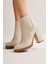 Dorsaf Bej Oval Burunlu Lastikli Topuklu Bot 1