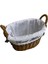 Kulplu Oval Kumaşlı Sepet Küçük Boy 21 x 15 x 17 cm 1