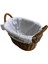 Kulplu Oval Kumaşlı Sepet Küçük Boy 21 x 15 x 17 cm 2