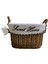 Kulplu Oval Kumaşlı Sepet Küçük Boy 21 x 15 x 17 cm 4