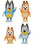 Bluey ve Ailesi 4 Pk Şekil Seti Bluey Bingo Bandit Baba + Chilli Anne 4