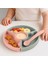 Puzzle Mama Tabağı Kaşık Seti - Silikon Vakum Tabanlı Yapboz Mama Tabağı Silikon Kaşık - Yeşil Pembe 1