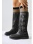 Luella Siyah Kemer Aksesuarlı Fermuarlı Çizme 4