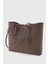 Süet Kahve El Ve Omuz Çanta Kadın Retro Shopper Çanta 264 4