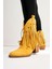 Lillebeth Sarı Süet Püsküllü Zımba Detaylı Western Bot 1