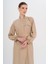 Ribana Detaylı Astarsız Modal Pardesü Bej 6744 2