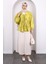 Yağ Yeşili Ön Bağlamalı Katlı Kimono 2