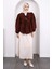 Bordo Ön Bağlamalı Katlı Kimono 2