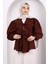Bordo Ön Bağlamalı Katlı Kimono 3