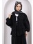 Siyah Ön Bağlamalı Katlı Kimono 1