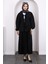 Siyah Ön Bağlamalı Katlı Kimono 2