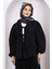 Siyah Ön Bağlamalı Katlı Kimono 3