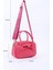 Fuşya Shk217 Fiyonklu Suni Deri, Tek Bölmeli, Fermuarlı,Kolon Askılı, El, Kol Ve Omuz Çantası 2