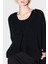 % 100 Pamuk Relaxed Fit V Yaka Asimetrik Hırka Bayan Hırka XW001304 AF16552 UC001 4