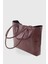 Bordo Kadın Retro El Ve Omuz Çanta Shopper Çanta 264 4