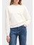 Logo Baskılı Pamuklu Relaxed Fit Bisiklet Yaka Crop Sweat Bayan Sweat XW001451 AF10830 U1003 1