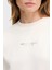 Logo Baskılı Pamuklu Relaxed Fit Bisiklet Yaka Crop Sweat Bayan Sweat XW001451 AF10830 U1003 3