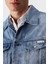 % 100 Pamuk Comfort Fit Uzun Kollu Kot Ceket LV04RB794GUBE Erkek Kot Ceket LV04RB794G Ube 4
