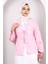 Pembe Ön Bağlamalı Püsküllü Kimono 1