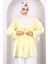 Sarı Ön Bağlamalı Fırfırlı Kimono 3