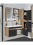 Serena Ea 100 cm Seramik Lavabolu Banyo Dolabı Seti, Boy Dolaplı, Mdf, 100+35 Cm, Hazır Kurulu 2