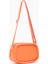 Turuncu Shk62 Tek Bölmeli Suni Deri Ayarlanabilir Askılı Fermuarlı Çapraz Omuz Çantası 2