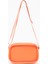 Turuncu Shk62 Tek Bölmeli Suni Deri Ayarlanabilir Askılı Fermuarlı Çapraz Omuz Çantası 3