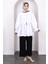 Beyaz Ön Bağlamalı Fırfırlı Kimono 2