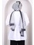 Beyaz Ön Bağlamalı Fırfırlı Kimono 4