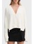 % 100 Pamuk Relaxed Fit V Yaka Asimetrik Hırka Bayan Hırka XW001304 AF16552 U1003 1