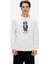 Gator Beyaz Erkek Baskılı Sweatshirt 1