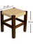 El Yapımı Ahşap Örmeli Hasır Tabure 35 cm | Şık ve Zarif Tasarım 2