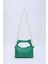 Çimen Yeşili SHK24 Orjinal Soft Deri Düğüm Detaylı Zincir Askılı El ve Omuz Çantası U:14 E:22 G:8 cm 1