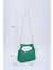 Çimen Yeşili SHK24 Orjinal Soft Deri Düğüm Detaylı Zincir Askılı El ve Omuz Çantası U:14 E:22 G:8 cm 2