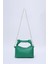 Çimen Yeşili SHK24 Orjinal Soft Deri Düğüm Detaylı Zincir Askılı El ve Omuz Çantası U:14 E:22 G:8 cm 4