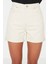 Shopeonly ekru Paçası Katlamalı Yüksek Bel Denim Şort 5
