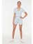 Shopeonly mavi Renk Bloklu Denim Şort 2
