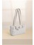 Beyaz SHK233 Kırışık Dokulu Suni Deri Fermuarlı Tek Bölmeli Kemer Detaylı El, Kol ve Omuz Çantası 2