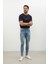Erkek Skinny Ripped Jean Açık Mavi 2