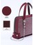 Bordo SHK223 Süet Kumaş Taşlı Mini Boy Fermuarlı Tek Bölmeli Zincirli El. Kol ve Omuz Çantası 5