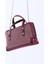 Bordo SHK223 Süet Kumaş Taşlı Mini Boy Fermuarlı Tek Bölmeli Zincirli El. Kol ve Omuz Çantası 6
