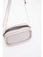 Gri Shk62 Tek Bölmeli Suni Deri Ayarlanabilir Askılı Fermuarlı Çapraz Omuz Çantası 7