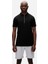 Cord Siyah Polo Yaka Fermuarlı Erkek T-Shirt 1
